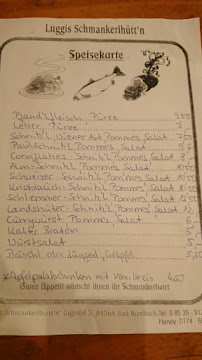 Carte du Luggi´s Schmankerlstüberl à Bad Birnbach