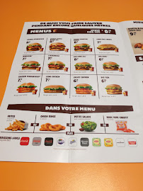 Restauration rapide Burger King à Mandelieu-la-Napoule (le menu)
