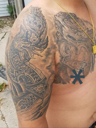 Explore outlaw tattoo ideas, creative tattoo ideas in Green Bay, available at Darkside Tattoo By Jesse Skywalker