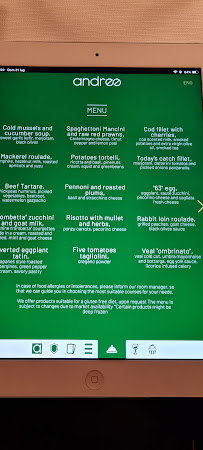Menu / carte de Andree restaurant à La Spezia