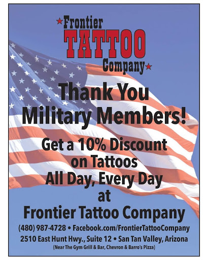 Tattoo Shop «Frontier Tattoo Company», reviews and photos, 2510 E Hunt Hwy #12, San Tan Valley, AZ 85143, USA