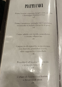 Menu du Al Cappello à Cittadella