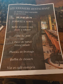 Restaurant français LES VANNIERS RESTAURANT à Feytiat - menu / carte