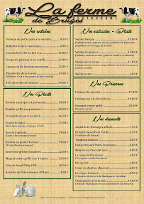 Restaurant français La Ferme de Bruges à Bruges (la carte)