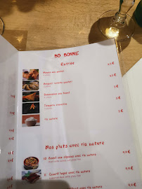 Bobonne à Tours menu