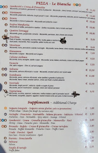 Menu du Villa Zuccaro Pizzeria Taormina à Taormina