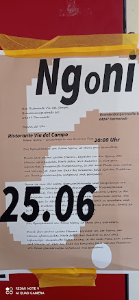 Carte du Ristorante Via del Campo à Darmstadt