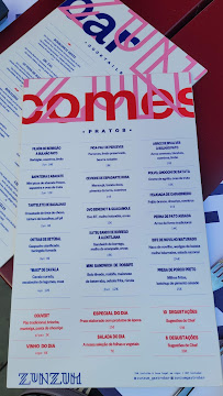 Zunzum Gastrobar à Lisbon menu