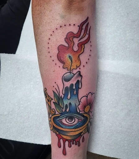 Explore mountain tattoo ideas for men, creative tattoo ideas in Wichita Falls, available at Firme Copias Tattoo shop