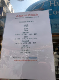 Carte du Kiosque à huîtres Chironfils à Reims