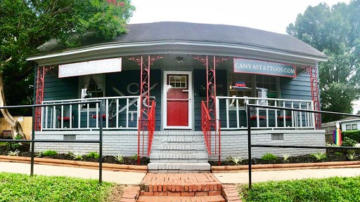 Explore tattoo sleeve skull ideas, creative tattoo ideas in Charlotte, available at Canvas Tattoo & Art Gallery