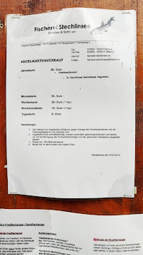 Menu / carte de Fischerei Stechlinsee à Stechlin