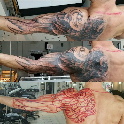 Explore grenade tattoo ideas, creative tattoo ideas in Chicago, available at Royal Flesh Tattoo and Piercing