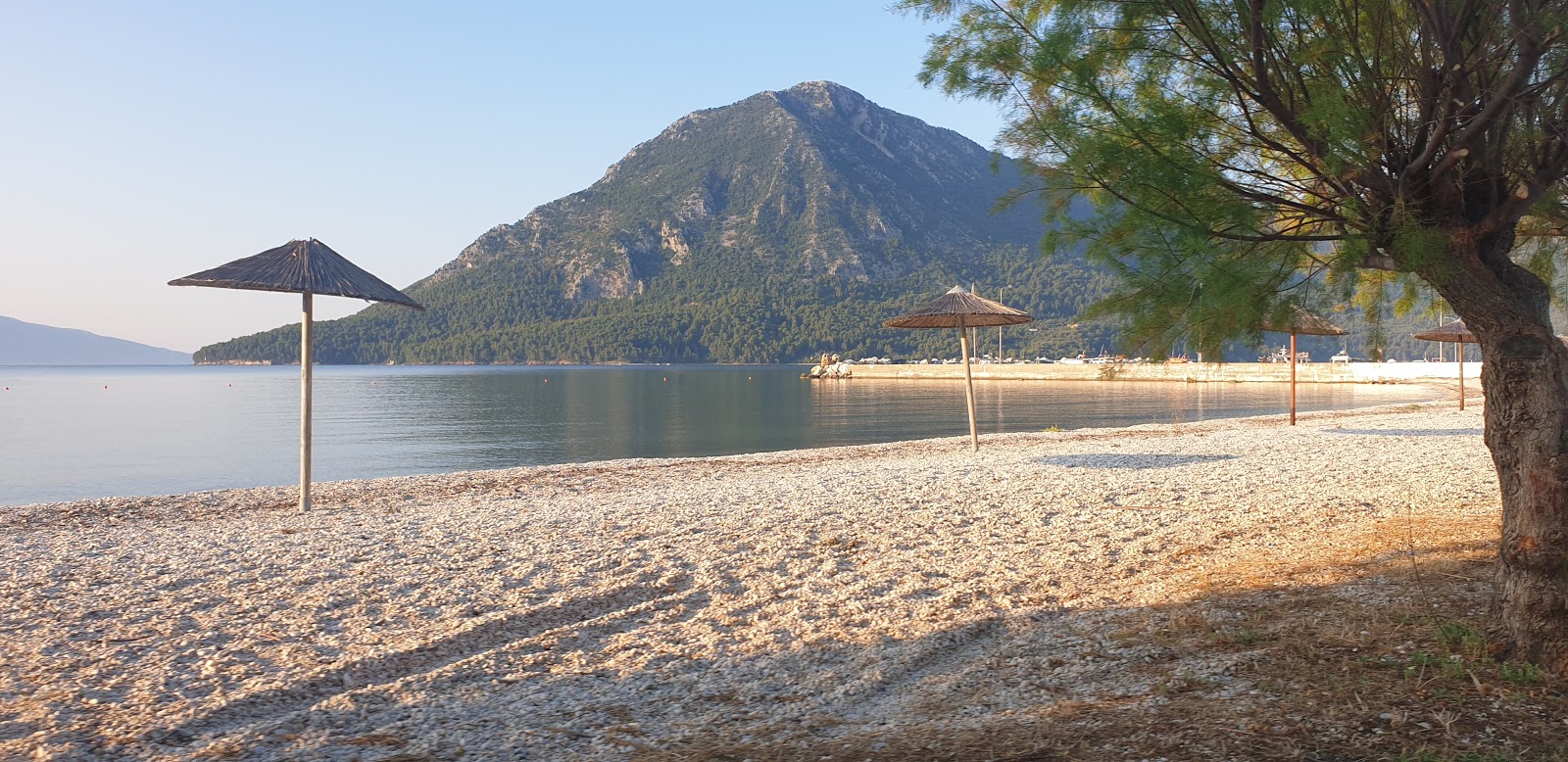 Foto av Mytikas beach med turkos rent vatten yta
