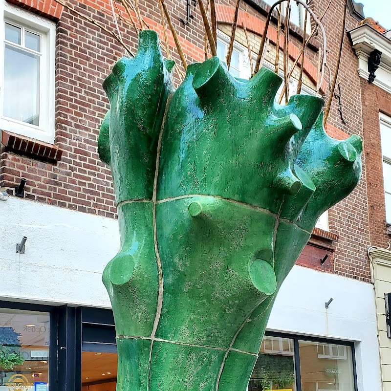 Green tree sculpture