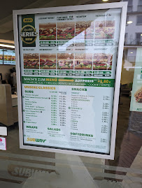 Menu du Subway à Walsrode