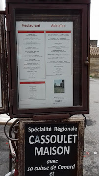 Adélaïde à Carcassonne menu