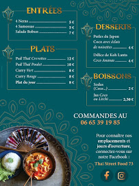 Menu / carte de Thai street food à Modane