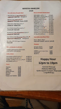Birreria Marconi à Rome menu