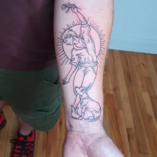 Explore forget me not tattoo ideas, creative tattoo ideas in Kansas City, available at Golden Stag Tattoo and Gallery