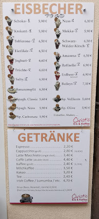 Christis - Eis & Kaffee GmbH à Trier menu