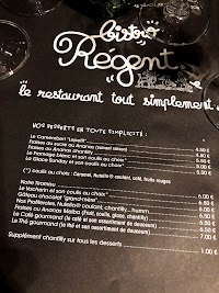 Restaurant français Bistro Régent - Poitiers Centre à Poitiers - menu / carte