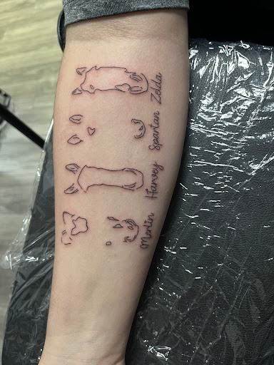 Explore violet tattoo ideas, creative tattoo ideas in Northern Cambria, available at Chey Kline Tattoos LLC