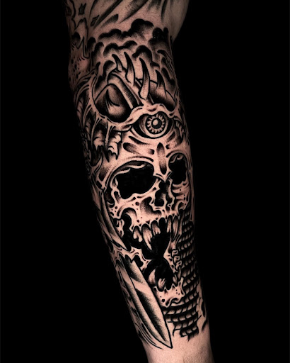 Explore female face tattoo ideas, creative tattoo ideas in Johnson City, available at Gold Cross Tattoo Co.