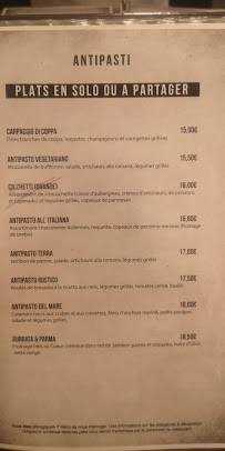Restaurant italien Pizza Vitti à Bordeaux (le menu)