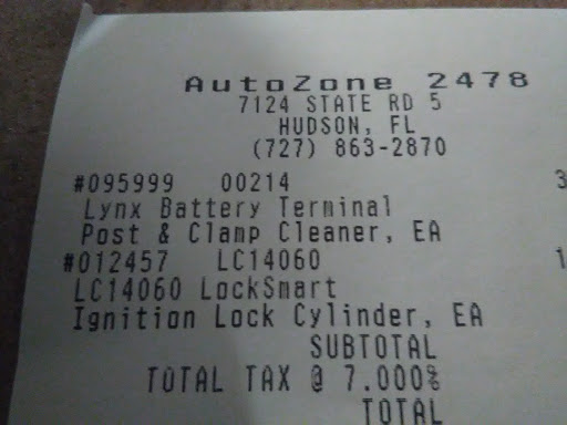 Auto Parts Store «AutoZone», reviews and photos, 7124 FL-52, Hudson, FL 34667, USA