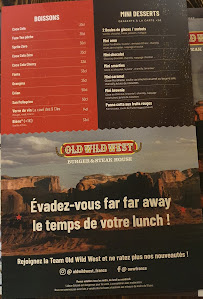 Menu / carte de Old Wild West à Lille