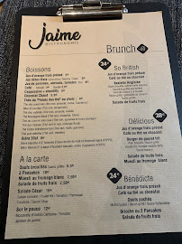 Restaurant français Jaime Bistronomie à Montpellier (la carte)