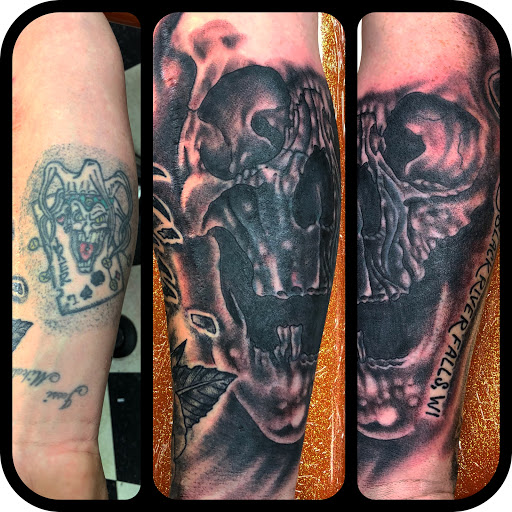 Explore twin sister tattoo ideas, creative tattoo ideas in Black River Falls, available at Black River Tattoo