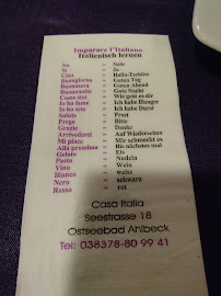 Casa Italia à Berlin menu