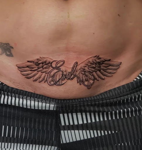 Explore mens thigh tattoo ideas, creative tattoo ideas in Astoria, available at Xolotl Tattoo Gallery