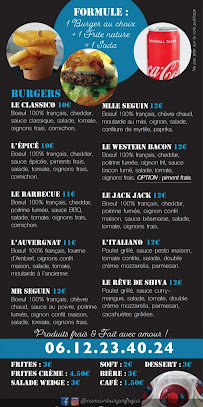 Restaurant de hamburgers Sunny Day Burgers à Fréjus (la carte)