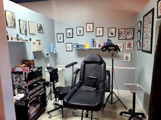 Explore blue tattoo ideas, creative tattoo ideas in Columbus, available at Broken Tarot Tattoo Parlour