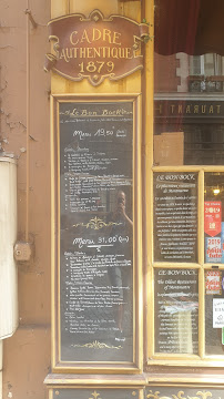 Restaurant Le Bon Bock à Paris (le menu)