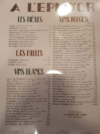 Menu / carte de A l'Épi d'Or à Paris
