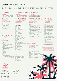 Menu du Manawa Poke Este à Este