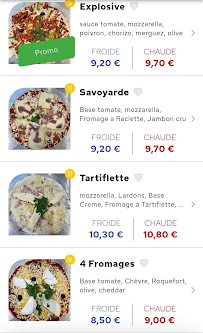 Menu / carte de Pizza auchan à Dieppe