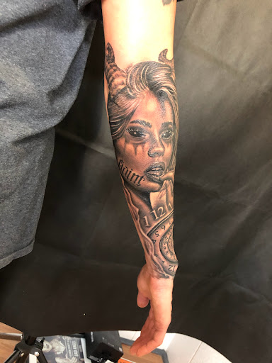 Explore small shoulder tattoo ideas, creative tattoo ideas in Sarasota, available at SEVEN SINS Tattoo Studio