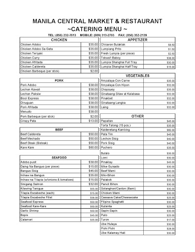 Filipino Restaurant «Manila Central Market & Restaurant», reviews and photos, 5101 NJ-42, Blackwood, NJ 08012, USA