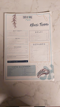 Menu du DIMARE à Pescara