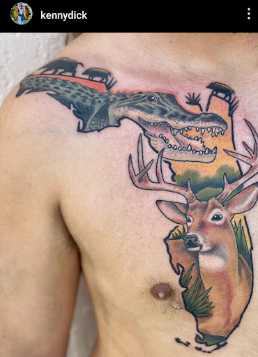 Explore arm ditch tattoo ideas, creative tattoo ideas in Stuart, available at Tiger Shark Tattoo Studio
