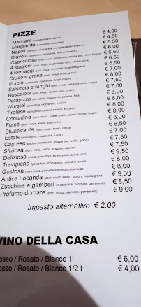 Menu du Ristorante Pizzeria Antica Locanda 1899 à Vernole