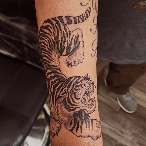Explore poseidon tattoo ideas, creative tattoo ideas in Union City, available at Sacred Soul Studio