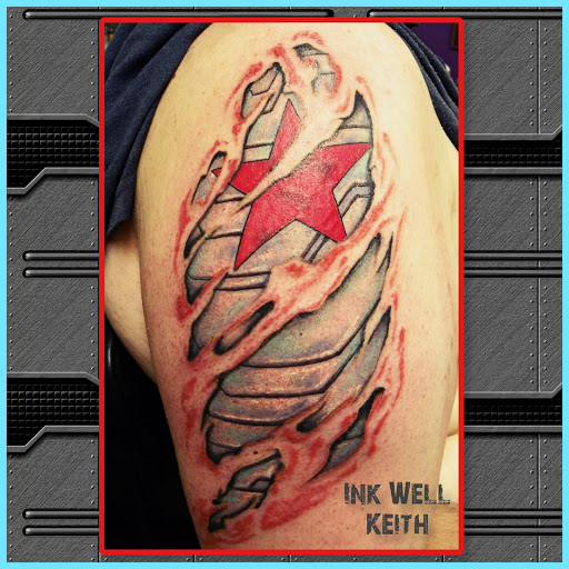 Explore ironman triathlon tattoo ideas, creative tattoo ideas in Denton, available at The Ink Well Tattoo Studio