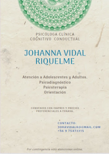 Ps Johanna Vidal Riquelme, Psicólogo - Psicólogo