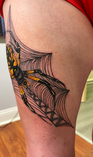 Explore cool face tattoos ideas, creative tattoo ideas in Girard, available at Empress Tattoos FKA Treehouse Tattoo